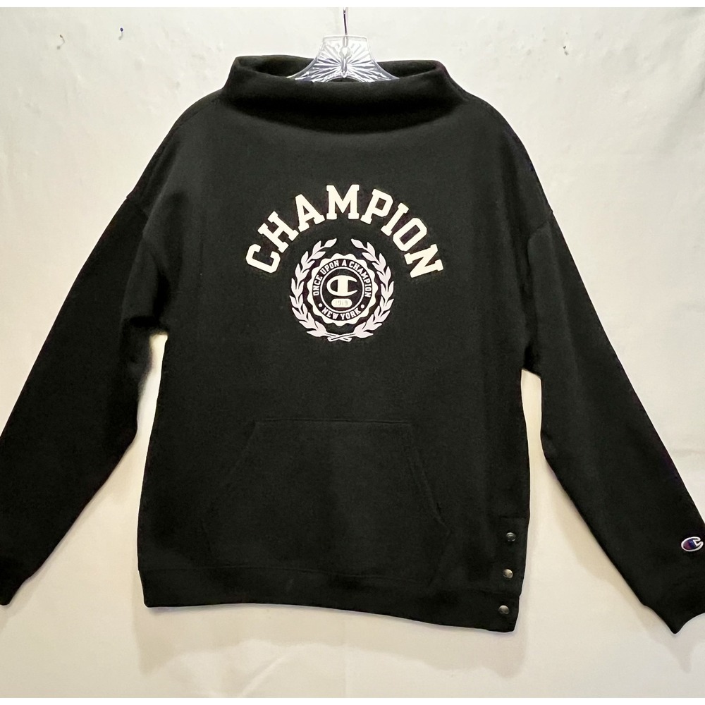 Champion Pullover Sweat Shirt Fleece Lined Women's size Small Black
